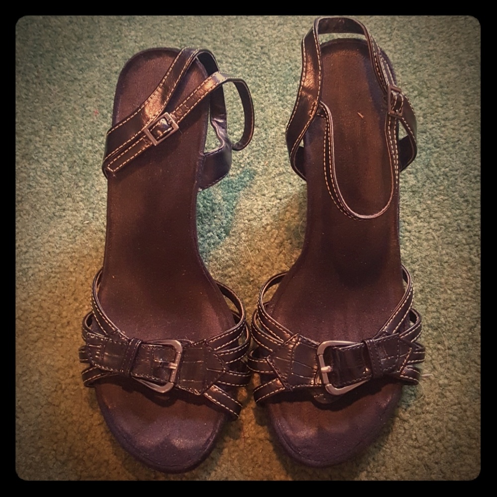 Aerosoles Black Wedges 7.5